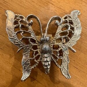 Vintage Silver/Gold Tone Butterfly Brooch